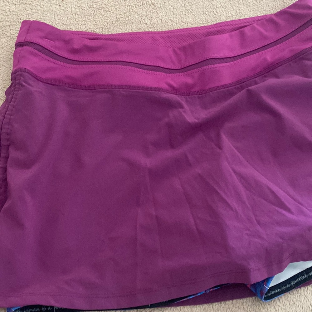 Fuchsia tennis or biking skort with hidden pocket